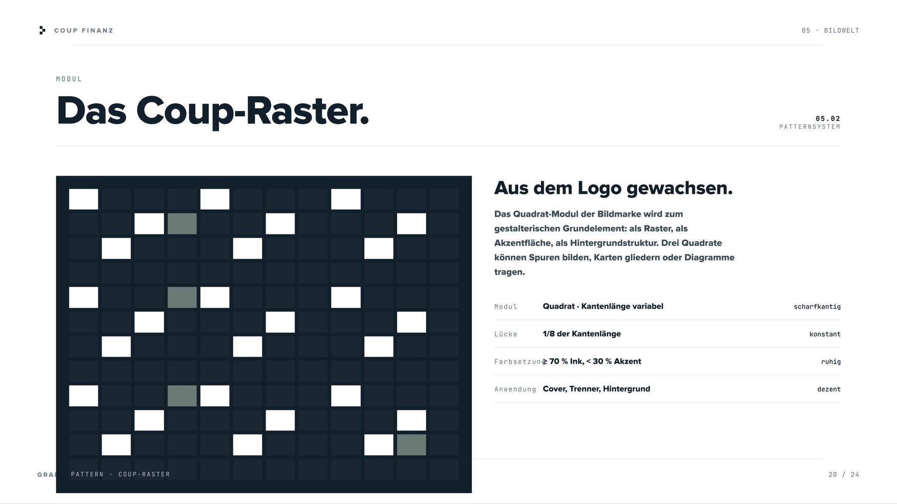 Das Coup-Raster als grafisches Element